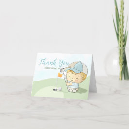 Tarjeta De Agradecimiento Golf Baby Shower Cute Boy Par-Tee Coed Fiesta
