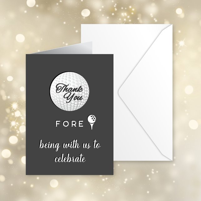 Tarjeta De Agradecimiento Golf Ball Gracias Fore! Personalizado (Subido por el creador)