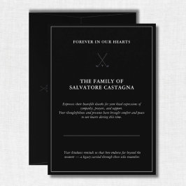 Tarjeta De Agradecimiento Golf Celebration of Life Black