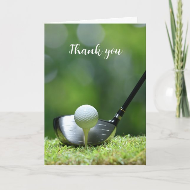 Tarjeta De Agradecimiento Golf Golf Golf Fitness Sport Gracias (Anverso)