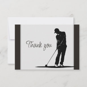 Tarjeta De Agradecimiento Golf Golfista  Voluntario Ayudante Gracias