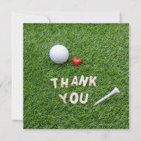 Golf Gracias amor de cartas sobre césped verde Gol