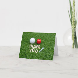 Tarjeta De Agradecimiento Golf gracias con manzana y bola de golf en verde
