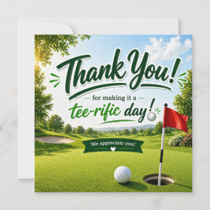 Tarjeta De Agradecimiento Golf Gracias por el día fantástico