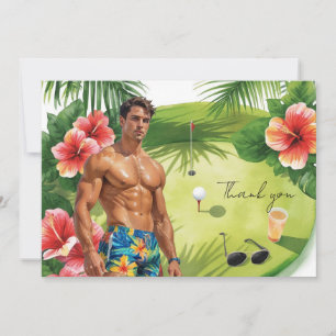 Tarjeta De Agradecimiento Golf Hawaii temática para fiesta de cumpleaños haw