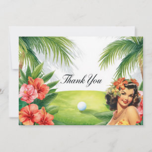 Tarjeta De Agradecimiento Golf Hawaii temático para fiesta de cumpleaños haw