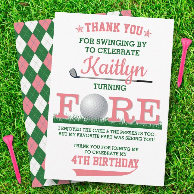 Tarjeta De Agradecimiento Golf PAR-TEE 4º cumpleaños (Subido por el creador)