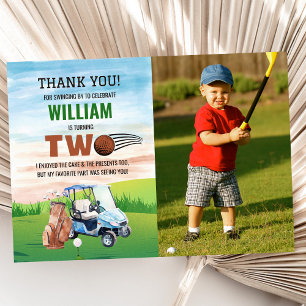 Tarjeta De Agradecimiento Golf PAR-TEE Foto de cumpleaños número 2