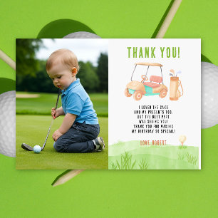 Tarjeta De Agradecimiento Golf Primer Cumpleaños de Acción de Gracias