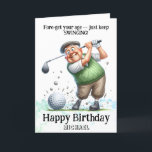 Tarjeta De Agradecimiento *~* Golf Swinging AP94 Funny Old Man Birthday Card<br><div class="desc">(Código de búsqueda AP914para encontrar elementos similares ) Transferir fácilmente a otros productos Zazzle. Enérgicamente mejorado por Anna Rosa Viejo Hombre Mayor de la CITA de golfista Para tener tu edad — ¡sigue balanceando! Graciosa tarjeta de cumpleaños de golf - PERSONALIZA PERSONALIZAR completamente . NOMBRE , SENTIMIENTO , dentro del...</div>