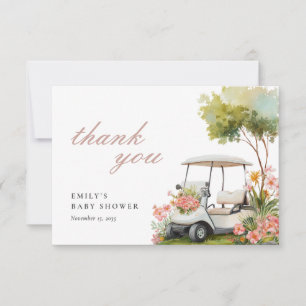 Tarjeta De Agradecimiento Golf Vamos a Par-tir Chica Baby Shower