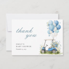 Tarjeta De Agradecimiento Golf Vamos a Par-tir Chico Baby Shower