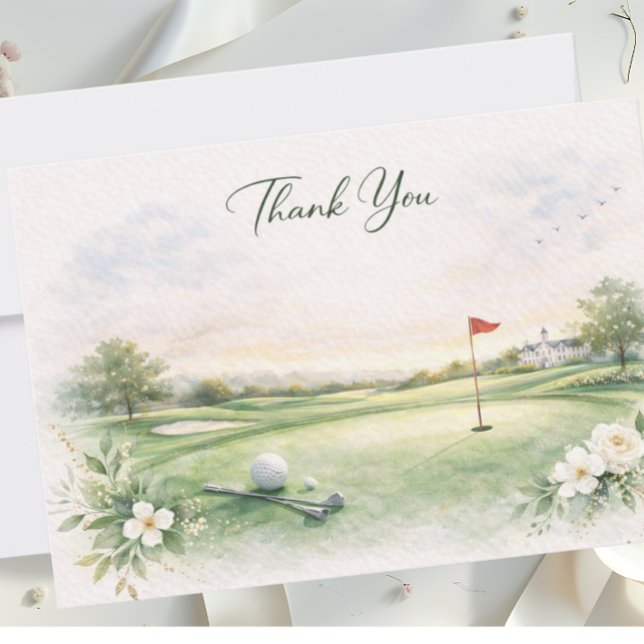Tarjeta De Agradecimiento GOLF WEDDING thank you card  (Subido por el creador)