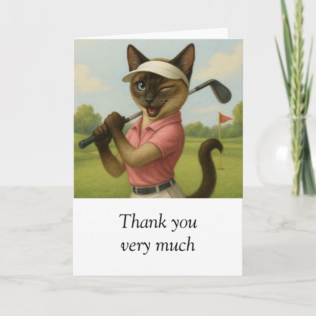 Tarjeta De Agradecimiento Golf Woman Torneo de Gato Golf Golfing (Anverso)