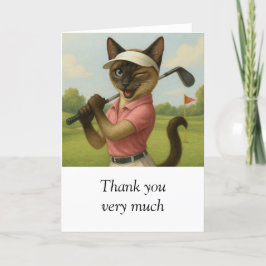 Tarjeta De Agradecimiento Golf Woman Torneo de Gato Golf Golfing