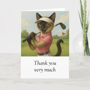 Tarjeta De Agradecimiento Golf Woman Torneo de Gato Golf Golfing