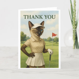 Tarjeta De Agradecimiento Golf Woman Torneo de Gato Golf Golfing