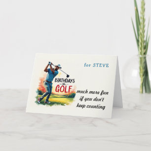 Tarjeta De Agradecimiento Golfer Funny Birthday desea chiste de golf