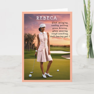 Tarjeta De Agradecimiento Golfer Funny Cumpleaños lindo chiste de golf