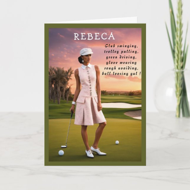 Tarjeta De Agradecimiento Golfer Funny Cumpleaños lindo chiste de golf (Anverso)