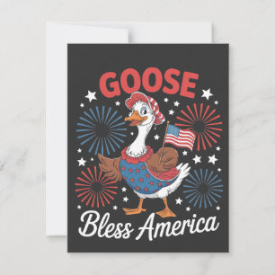 Tarjeta De Agradecimiento Goose Bless America Ganó Ave 4 De Julio