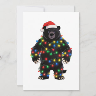 Tarjeta De Agradecimiento Gorila de Santa sombrero luces de Navidad Alegre