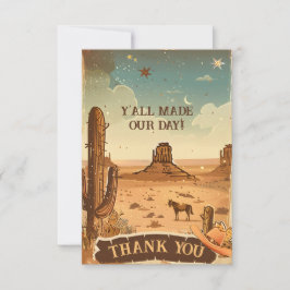 Tarjeta De Agradecimiento Gorra Cowboy Baby Shower