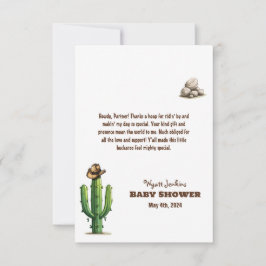 Tarjeta De Agradecimiento Gorra Cowboy Baby Shower