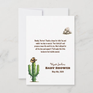 Tarjeta De Agradecimiento Gorra Cowboy Baby Shower
