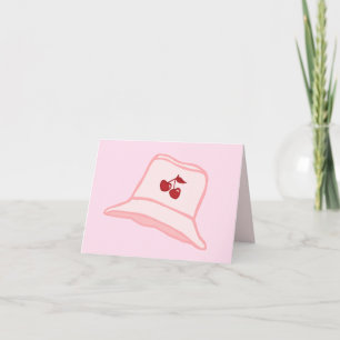 Tarjeta De Agradecimiento Gorra cubeta de coquette rosa bebé dibujos animado