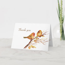 Tarjeta De Agradecimiento Gorrión de canción acuarela Aves marrones Gracias