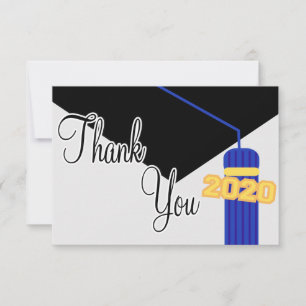 Tarjeta De Agradecimiento Gorrito y borla de graduación de 2020 Gracias (Azu