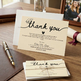 Tarjeta De Agradecimiento Gorrito y Borla Modernos para Graduación Personali