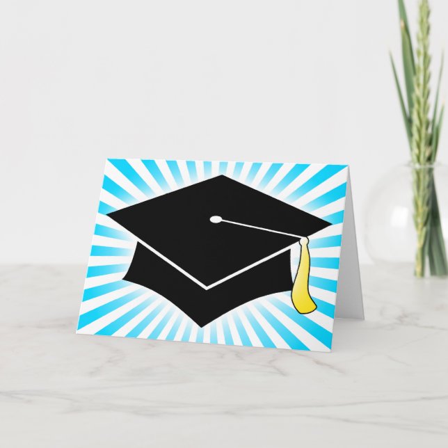Tarjeta De Agradecimiento gorro de graduación de ráfaga de luz (Anverso)