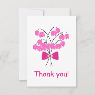 Tarjeta De Agradecimiento Gotas de nieve rosa floral