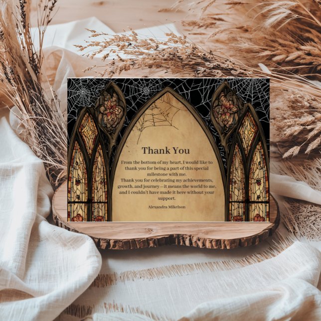 Tarjeta De Agradecimiento Gothic Cathedral Midnight Birthday (Subido por el creador)