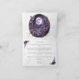 Tarjeta De Agradecimiento Gothic Wedding Thank You Card Floral Dark Romance