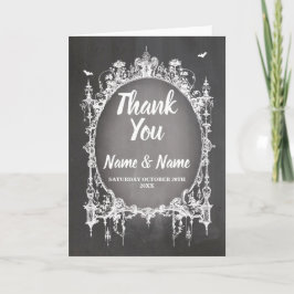 Tarjeta de agradecimiento gótico boda Halloween rú