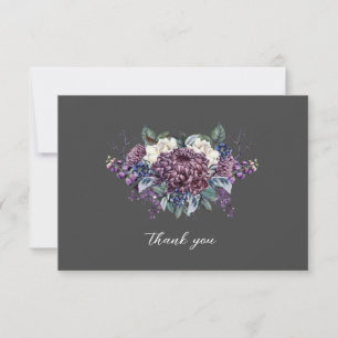 Tarjeta De Agradecimiento Gótico estético oscuro Boda Bouquet
