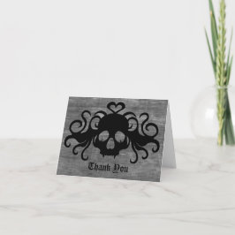 Tarjeta De Agradecimiento Gótico Gracias calavera