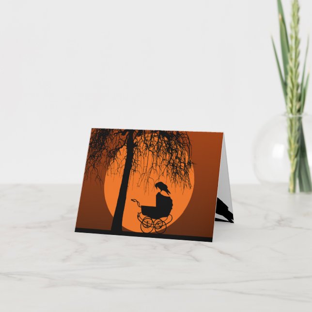 Tarjeta De Agradecimiento Gótico-Horror Baby Shower (Anverso)