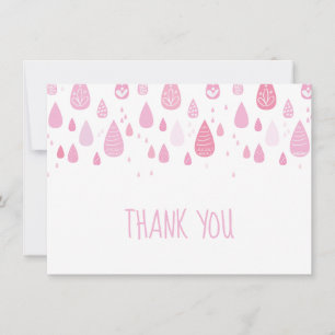 Tarjeta De Agradecimiento Gotitas de lluvia rosadas Gracias