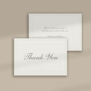 Tarjeta De Agradecimiento Grabado en relieve falso Boda formal tradicional g