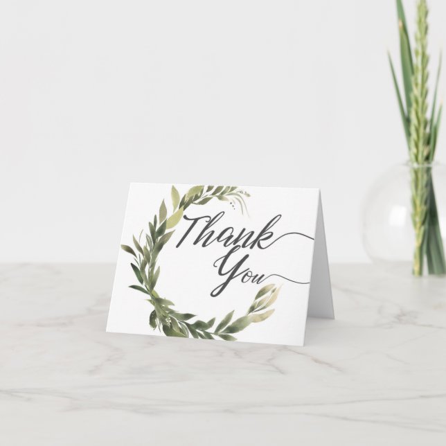 Tarjeta De Agradecimiento Graceful Greenery Gracias (Anverso)