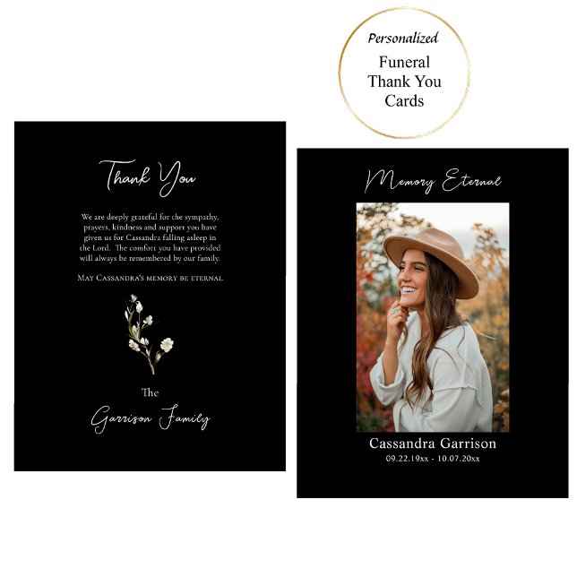 Tarjeta De Agradecimiento Graceful White Flowes Memorial Ortodoxo (Subido por el creador)