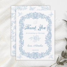 Graceti Dusty Blue Baroque Frame Baby Shower