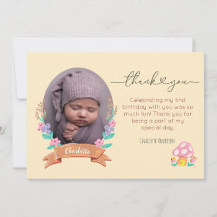 Tarjeta De Agradecimiento Gracets Blossoms Mensaje de foto amarillo floral