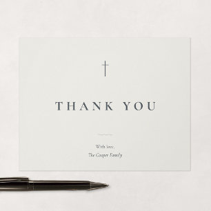 Tarjeta De Agradecimiento Gracia Stone Cruz Mínima Religiosa