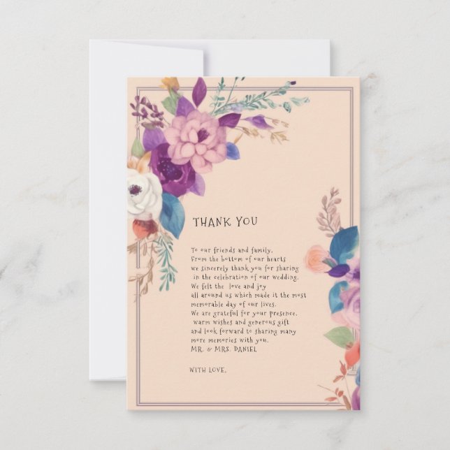 TARJETA DE AGRADECIMIENTO GRACIAS  (Anverso)