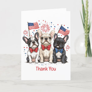Tarjeta De Agradecimiento Gracias 4 De Julio Bulldoges Franceses